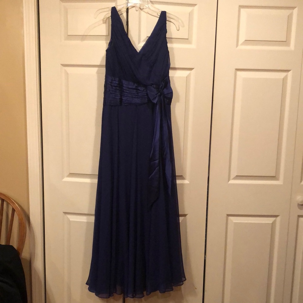 KM Collection sz 6 - Beautiful Royal Blue Shear Bodice Prom or Brides Maid Dress